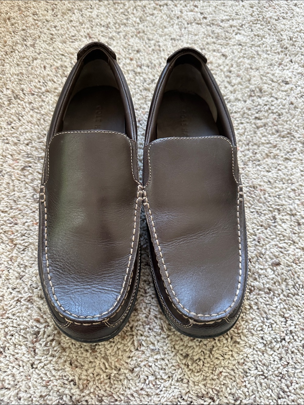 Cole Haan Brown Leather Slip-On Loafers